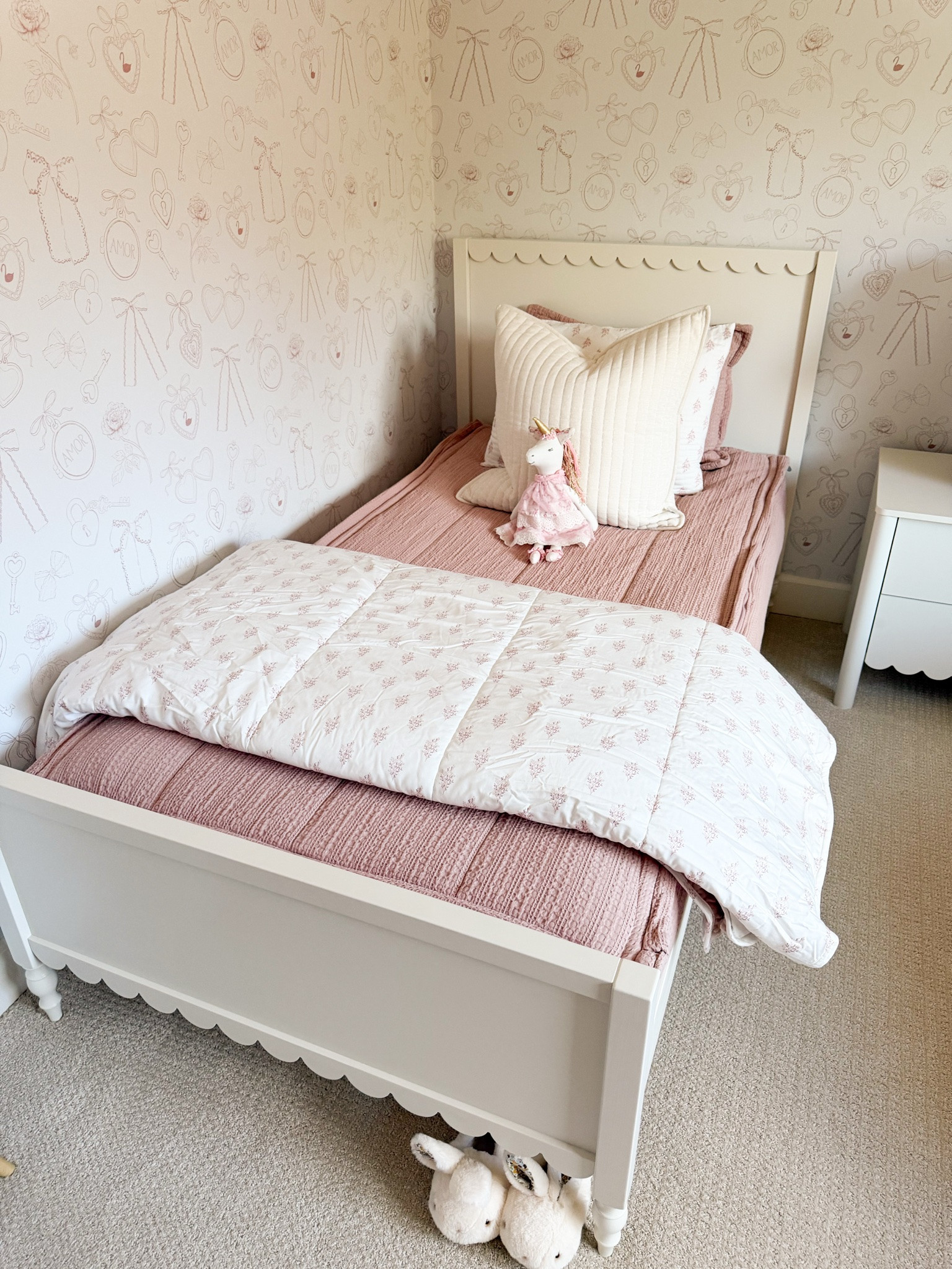 ZIPPER BEDDING EXISTS?! 🤯 When I asked you guys what bedding I should get for the girls, so many of you recommended @beddys! The comforter, sheet and fitted sheet all zip as one and makes it super easy for the kids to make their beds! I want this for myself now 😂
 You can use code TINABIT for 20% off! #kidsbedding

scallop furniture, Penny twin beds, ceiling light, scallop nightstand, and bow mirror, lamp

#LTKsummer #LTKhome #LTKkids