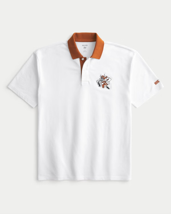 Boxy University of Texas at Austin Longhorns Graphic Polo | Hollister (US)