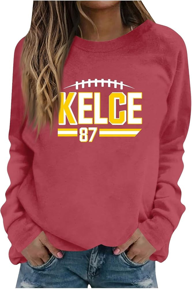 Squatch King KC Kelce Sweatshirts Shirts for Women Oversized Crewneck Kelce Sweatshirt Long Sleev... | Amazon (US)