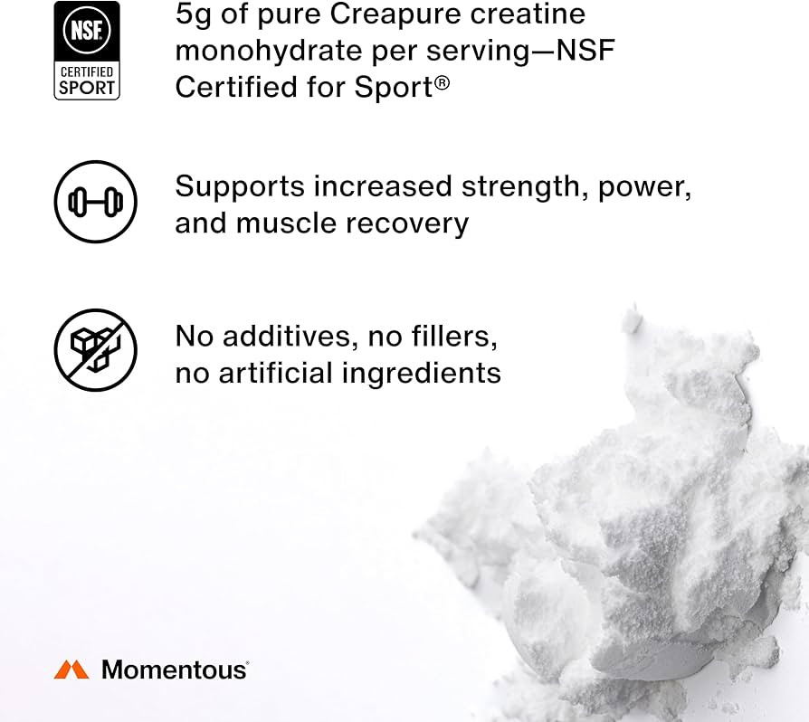 Momentous Creatine Monohydrate Powder - Creapure Creatine Powder Supports Strength, Lean Muscle, ... | Amazon (US)