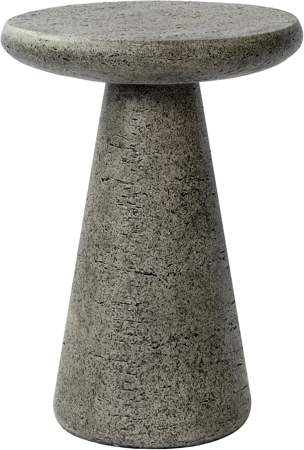 Modern Outdoor Side Table, Lightweight Faux Concrete Accent Table, Sculptural Decorative End Table for Patio, Balcony & Indoor Living Spaces | Amazon (US)