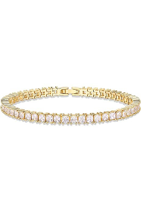 PAVOI 14K Gold Plated 3mm Cubic Zirconia Classic Tennis Bracelet | Gold Bracelets for Women | Size 6 | Amazon (US)