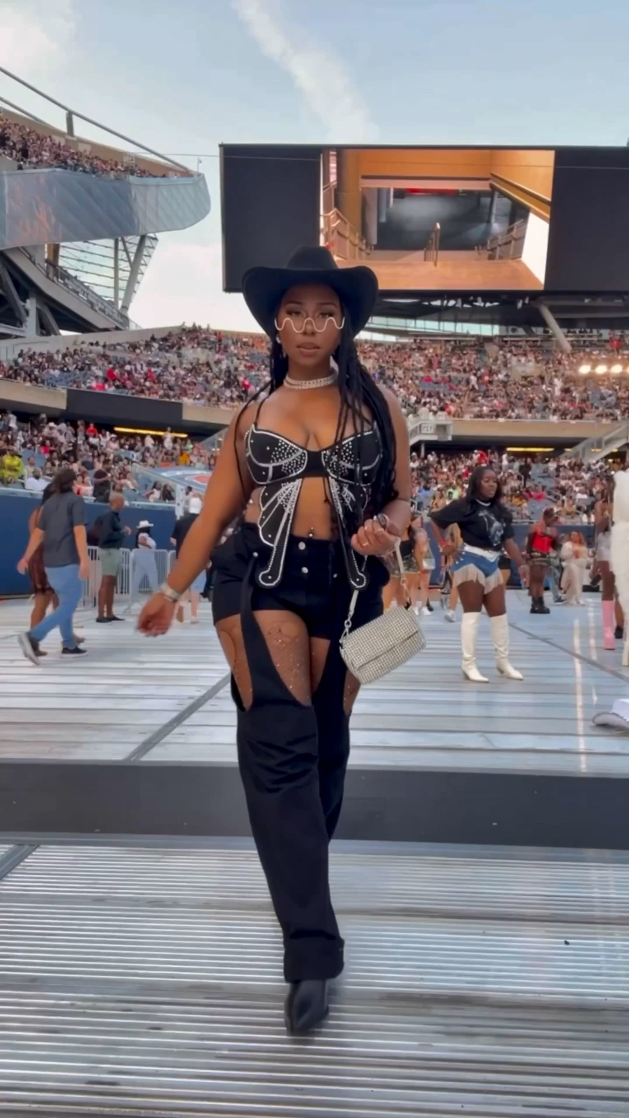 The perfect country concert outfit! 🌾 The studded top and chaps combo was such a hit! I had to top it off with a classic cowboy hat and boots. I received so many compliments from head to toe at Beyoncé's Renaissance World Tour Act I. This look would be even more perfect for Act II! 🤠

The top is from Akira but it is sold out! I tagged some similar options 🫶🏾

#LTKstyletip #LTKfindsunder50 #LTKFestival