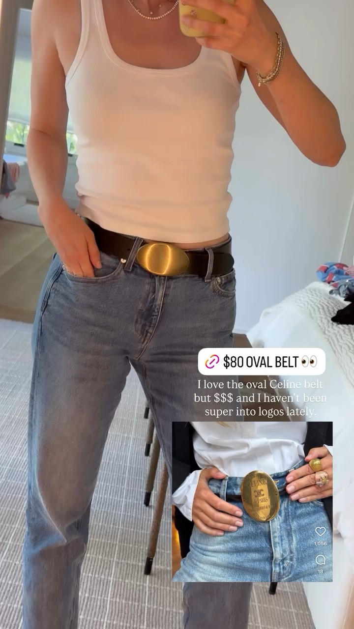 I love the oval Celine belt but $$$ and I haven’t been super into logos lately.