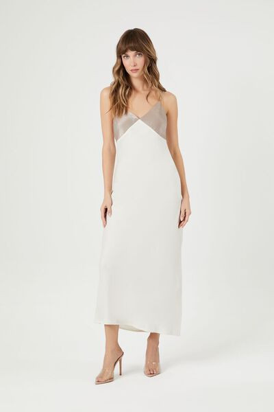 Satin Colorblock Maxi Slip Dress | Forever 21