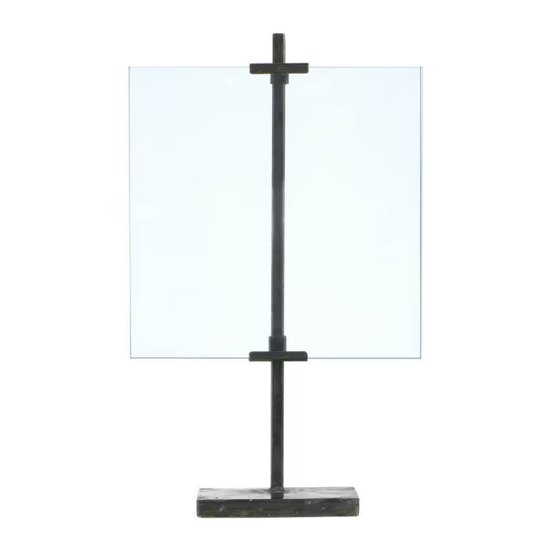 10"x10" Adjustable Metal Stand and Glass Floating Single Photo Frame Black - 3R Studios | Target
