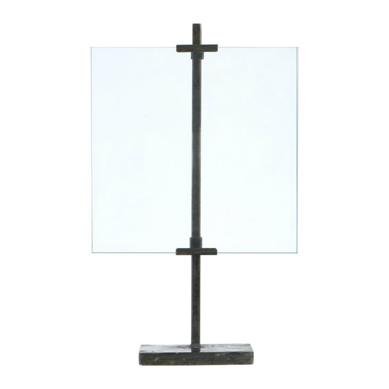 10"x10" Adjustable Metal Stand and Glass Floating Single Photo Frame Black - 3R Studios | Target