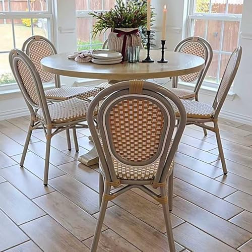 PURPLE LEAF Patio Dining Chair Set of 2 Outdoor French Aluminium Frame in Champagne Finish with A... | Amazon (US)