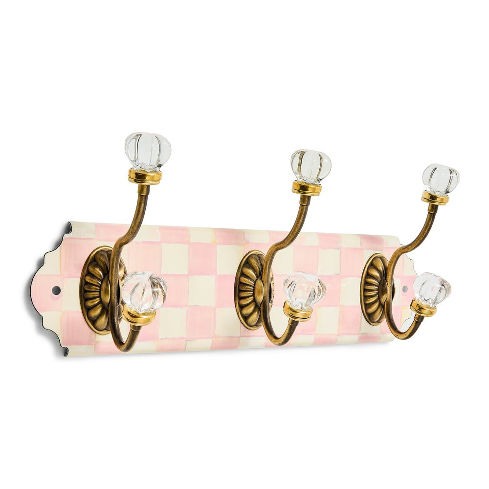 Rosy Check Triple Wall Hook | MacKenzie-Childs
