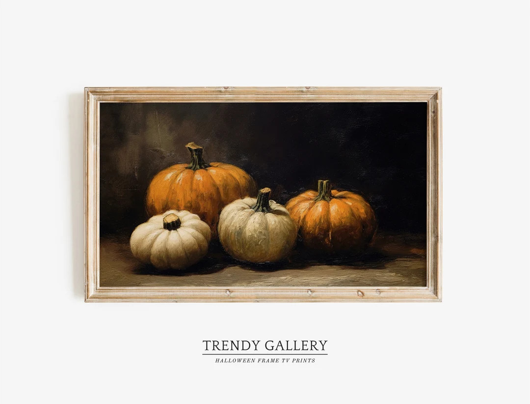 Halloween Frame TV Art Impasto Pumpkin Oil Painting Fall Art - Etsy Peru | Etsy ROW