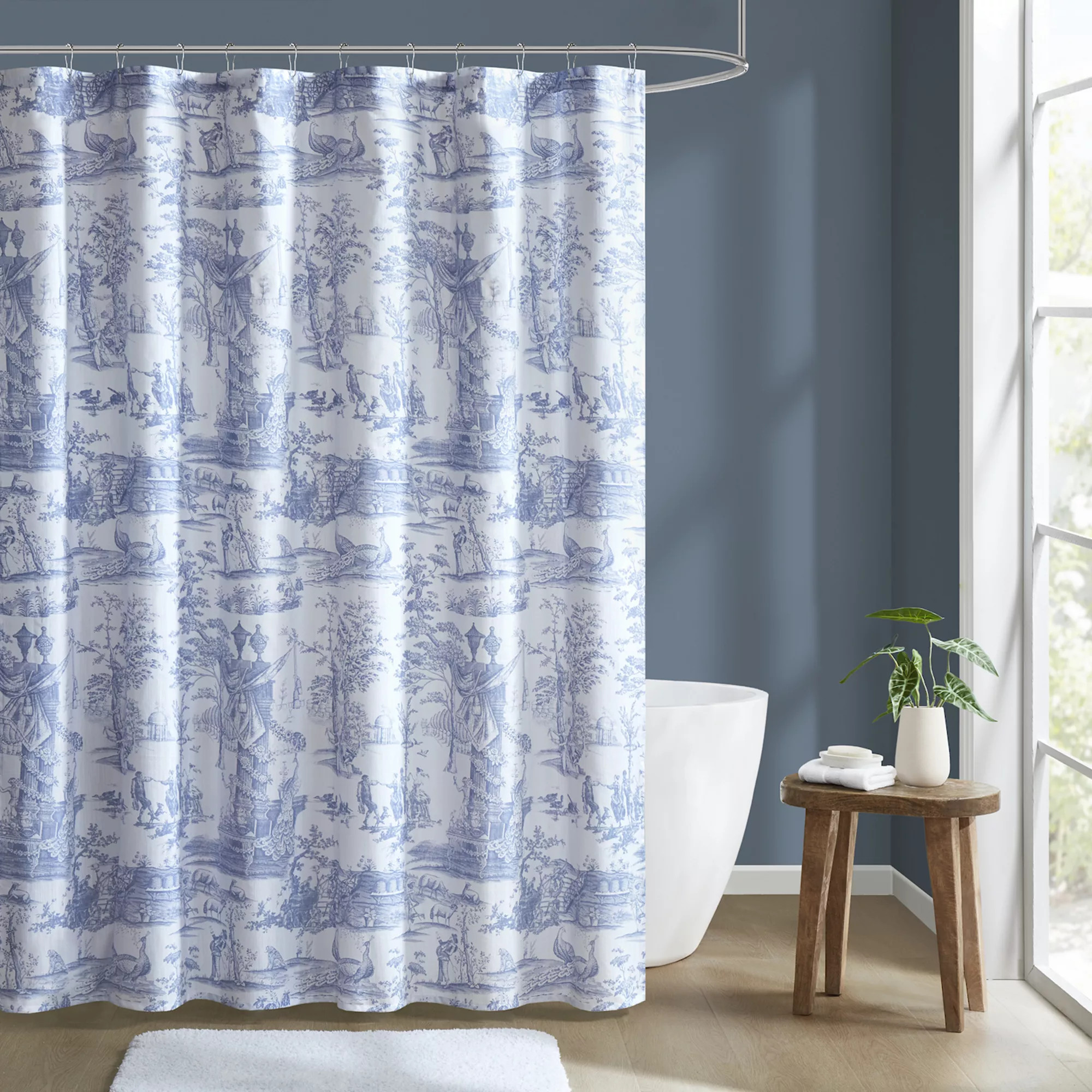 Laura Ashley Braysmith Toile Printed Shower Curtain | Kohl's