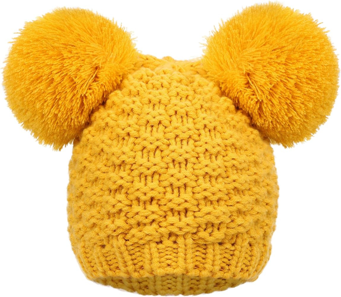 Livingston Winter Beanie Hats for Women Girls Cable Knit Soft Cute Beanie with Double Pompom Ears | Amazon (US)