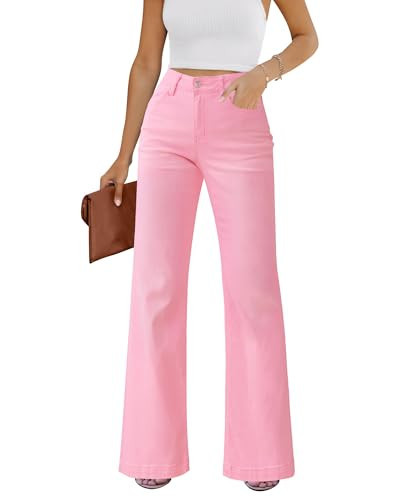 GRAPENT Wide Legged Jeans for Women Jeans Women Denim Pants Rose Shadow | Amazon (US)