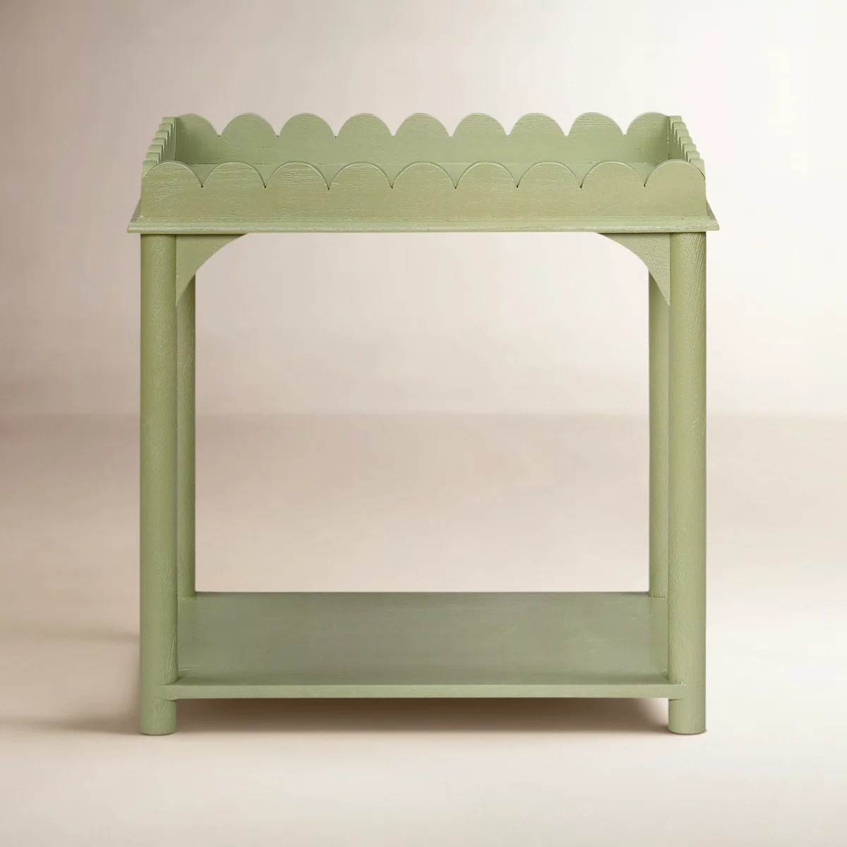 Madeline Scalloped Rectangle Side Table Green | Wayfair North America