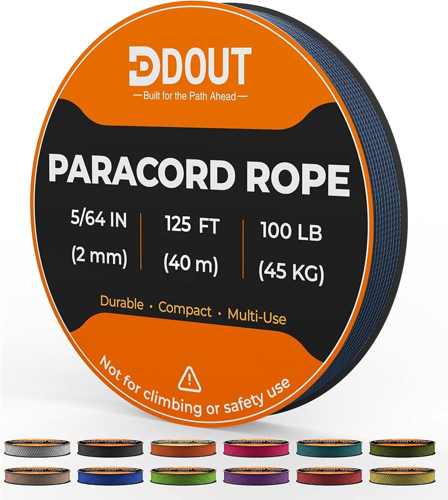 DDOUT 2mm Paracord 100lb, Thin Micro Paracord Rope, DKBlue 125FT Nylon Cord for Crafting, DIY Pro... | Amazon (US)