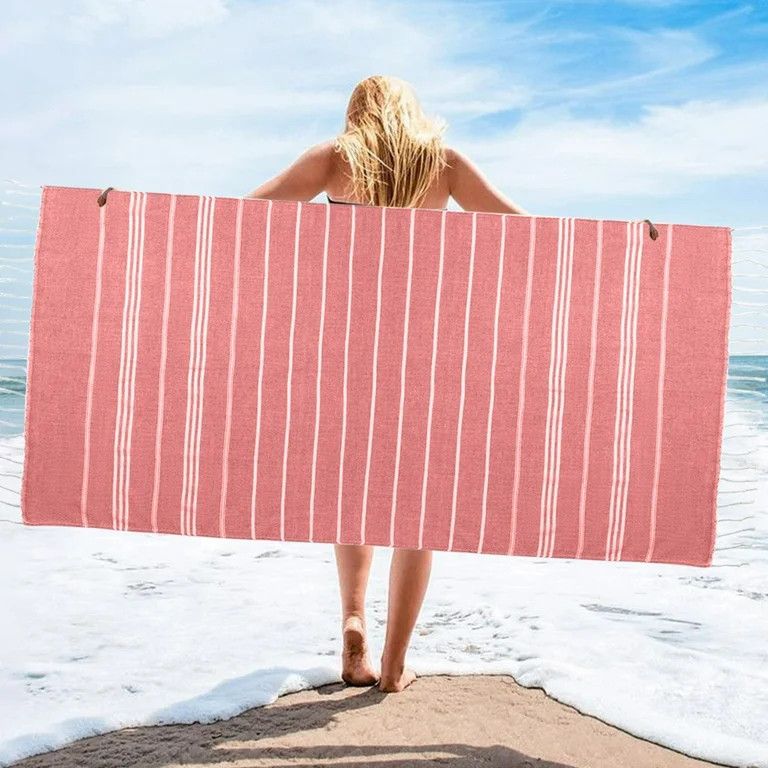 Kumdkd Oversized Turkish Beach Towel Blanket Cotton Sandproof Towels Boho Woven Extra Large Big S... | Walmart (US)