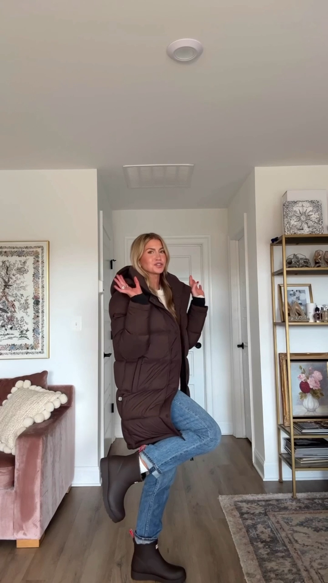 Cozy cold weather outfit!
Jeans: on sale - size up 1 size
White tee: back in stock and on sale! Runs TTS, wearing a S
Sweater: runs small, I sized up 2 sizes to a Large
Brown Superpuff: runs TTS, wearing a S, ON SALE
Brown matte hunter boots: sun slightly big, sign down if in between sizes

#LTKdayinmylife #LTKgrwm #LTKootd