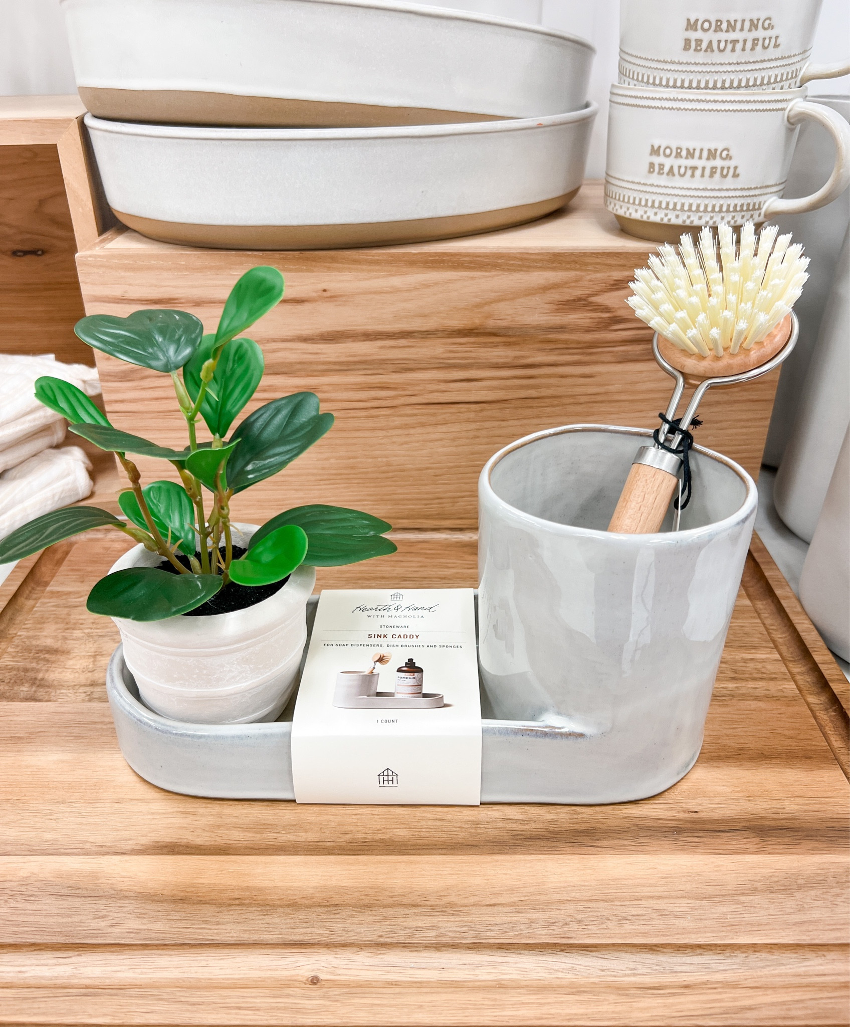 Stoneware Kitchen Sink Caddy Sour Cream - Hearth & Hand™ With Magnolia :  Target