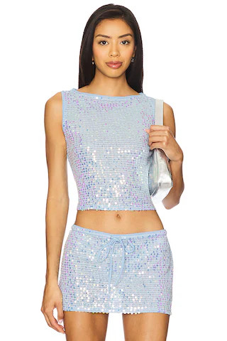 Lovers and Friends Erin Sequin Top in Light Blue Sequin from Revolve.com | Revolve Clothing (Global)