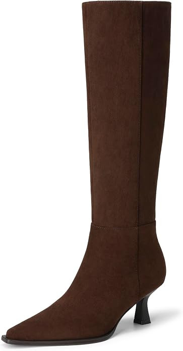 DREAM PAIRS Women's Kitten Heel Knee High Boots | Amazon (US)
