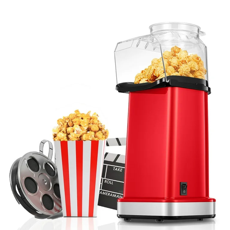 18cups Hot Air Popcorn Popper Maker, 1400W, Oil-Free, with Measuring Cup, Red - Walmart.com | Walmart (US)