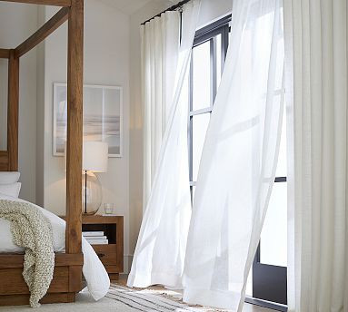 Emery Linen Sheer Curtain | Pottery Barn (US)