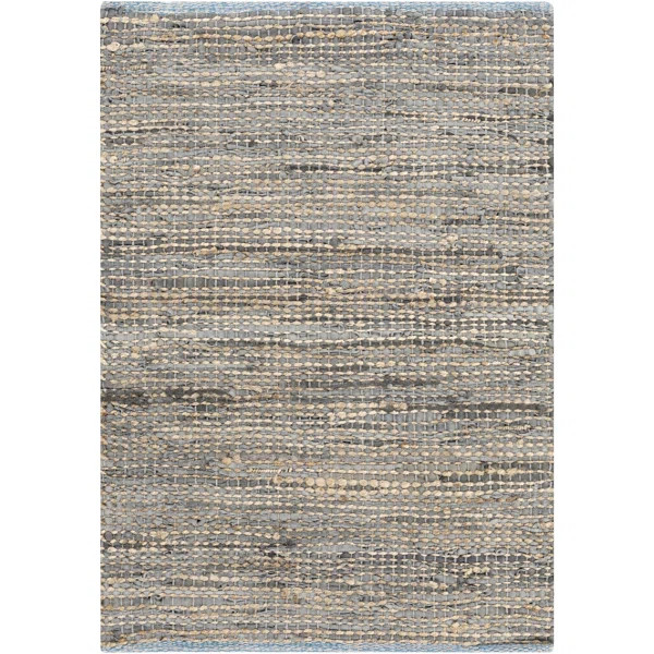 Hypatos Handmade Braided Jute/Sisal Taupe/Bright Blue Area Rug | Wayfair North America