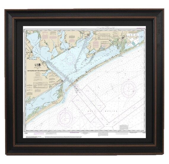 Framed Nautical Map 11316  Matagorda Bay and Approaches | Etsy | Etsy (US)