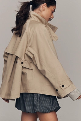 Maeve Lyonne Funnel-Neck Cape Jacket | Anthropologie (US)