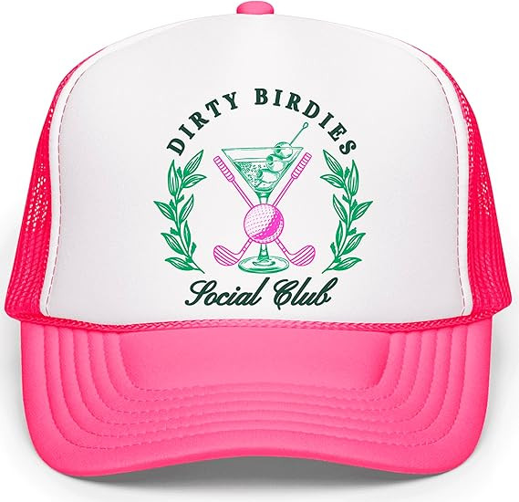 Dirty Birdies Social Club Funny Golf Women's Classic 5 Panel Mesh Snap Back Trucker Hat | Amazon (US)