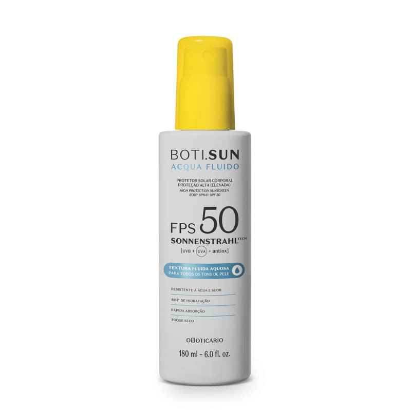 Spray Protetor Solar Corporal FPS 50 Boti.Sun Acqua Fluido 180ml | O Boticário | oBoticario (BR)