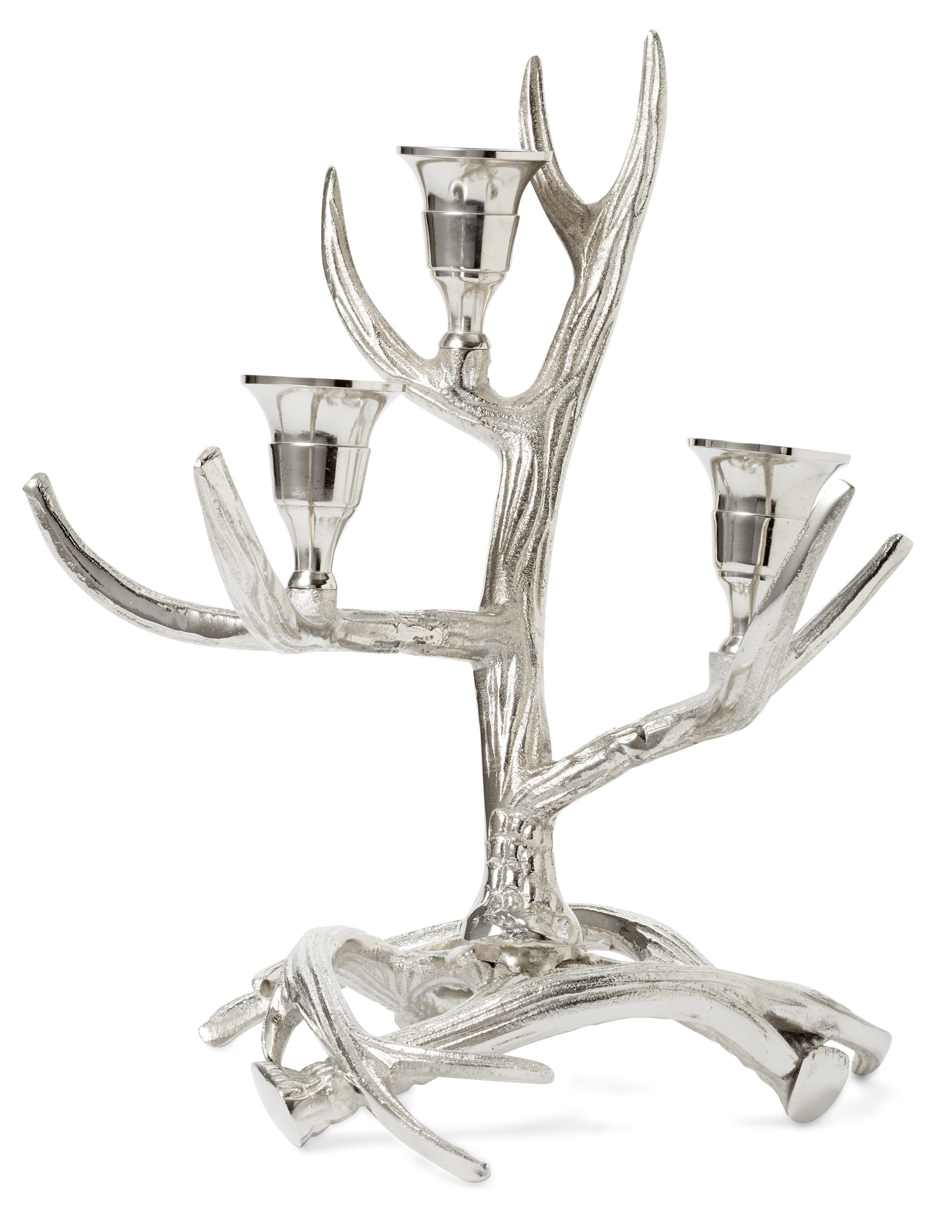 S/2 Tangled Antler Candelabras, Silver | One Kings Lane