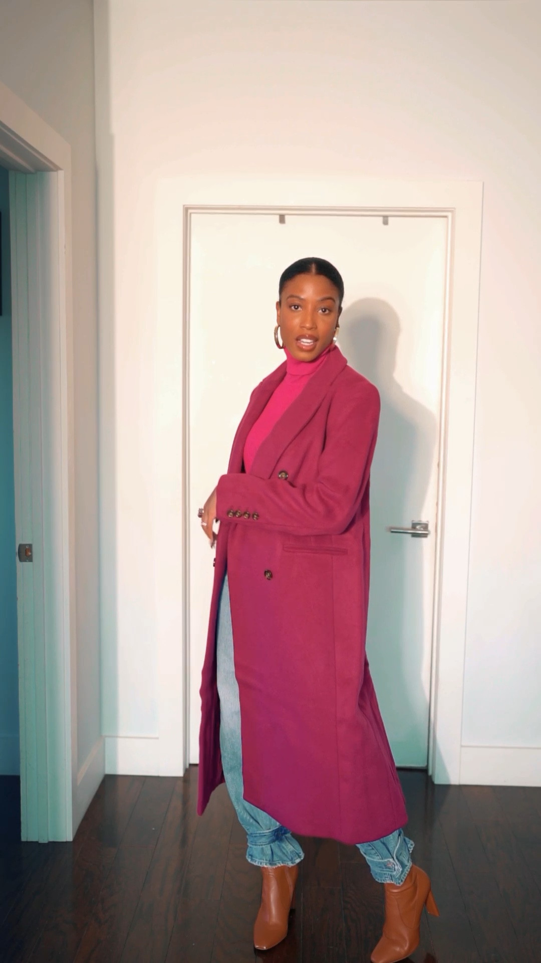 A WARM magenta pea coat that actually has some length to it. This bold color is a great statement piece to have in your fall and winter wardrobe! I’m 5’8

#LTKstyletip #LTKHoliday #LTKSeasonal