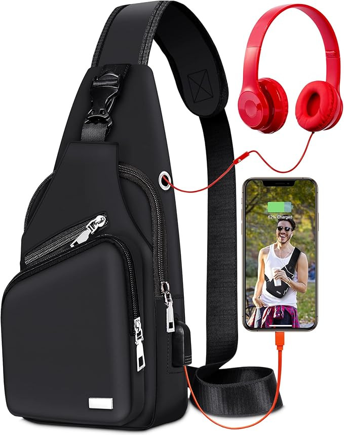 Sling Shoulder Bag Crossbody Backpack for Men Hiking Daypack Multipurpose Cross Body Chest Bag wi... | Amazon (US)