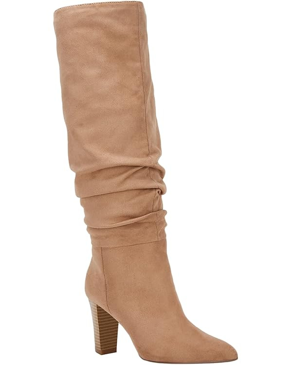 Juliet Holy Womens Knee High Boots Pointed Toe Pull On Chunky Heel Winter Booties | Amazon (US)