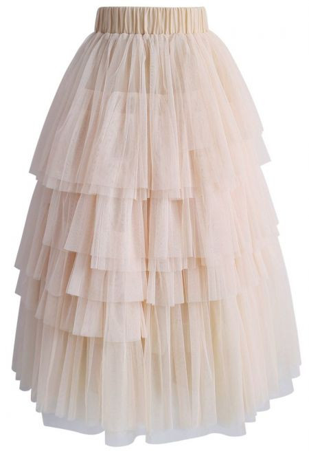 Love Me More Layered Tulle Skirt in Nude Pink for Bridal Showers & Weddings | Chicwish