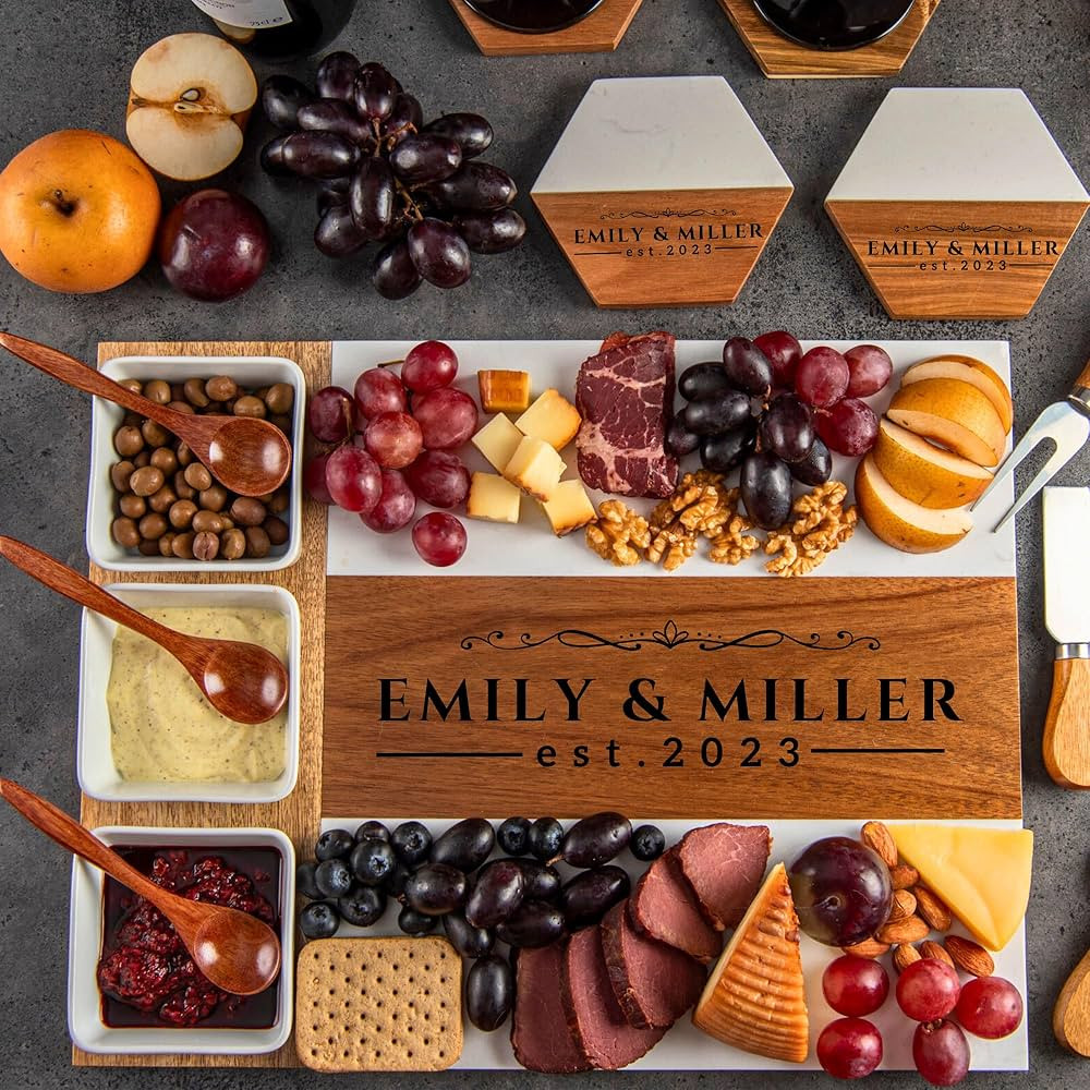 Personalized Charcuterie Board - Large Cheese Board for Wedding and Anniversary Gifts for Women. ... | Amazon (US)