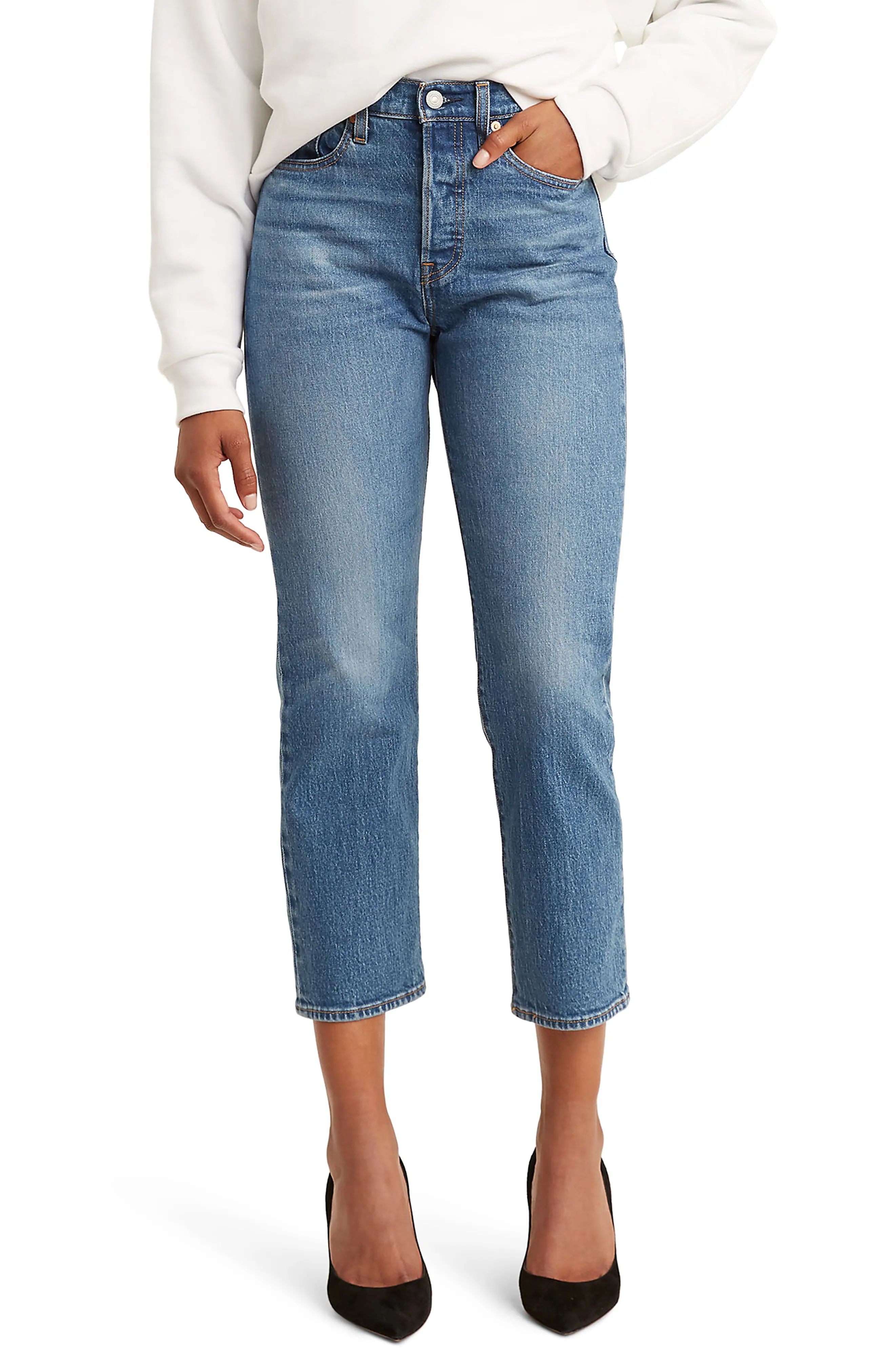 Women's Levi's Wedgie High Waist Crop Straight Leg Jeans | Nordstrom