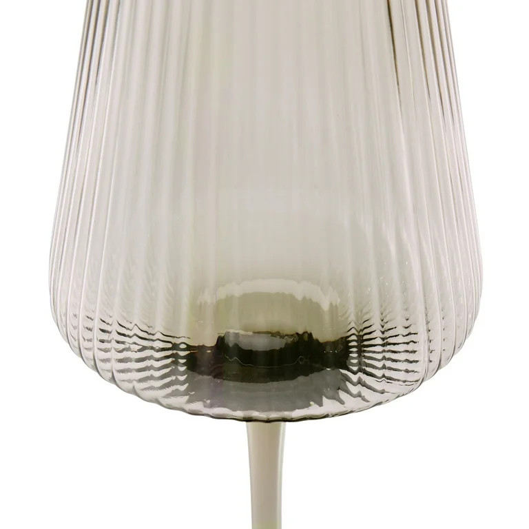 Better Homes & Gardens Ribbed Glass17 oz  Wine Glass, Gray Smoke, Set of 2 | Walmart (US)