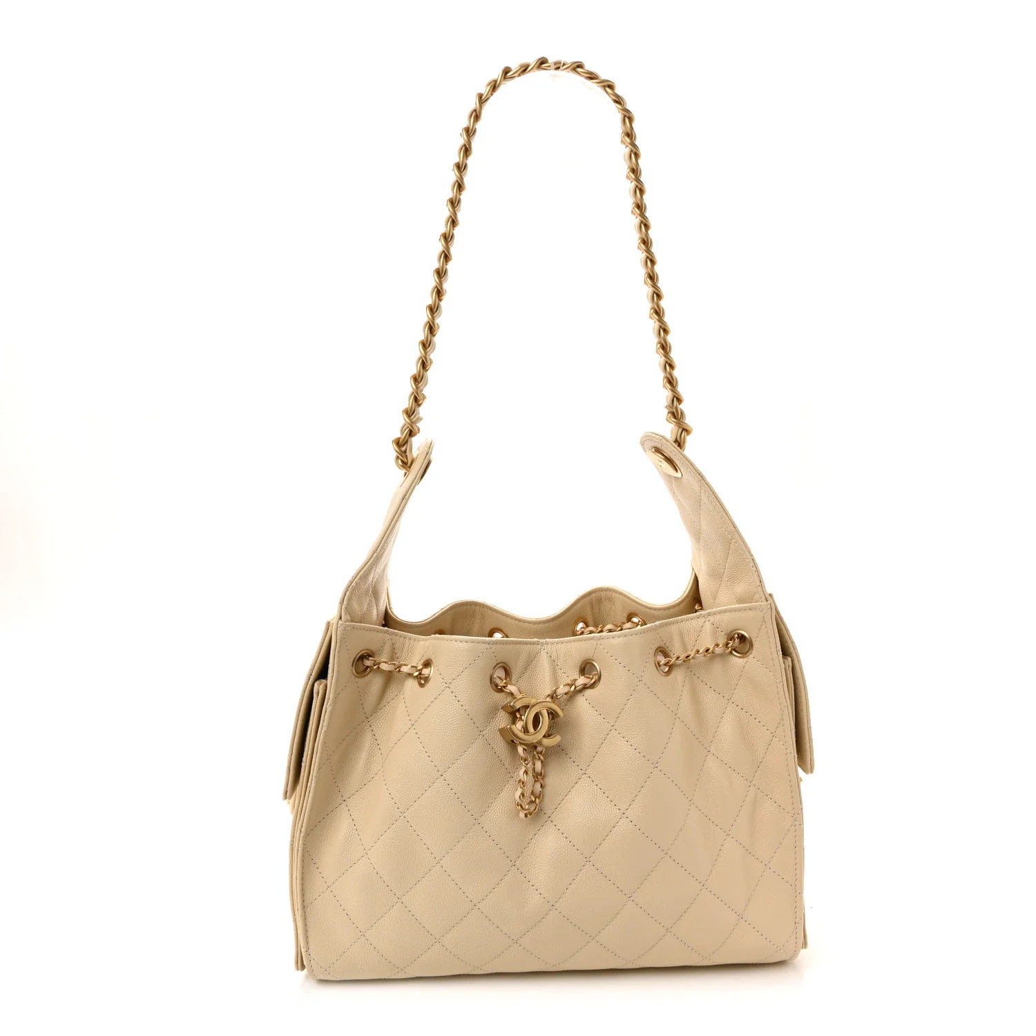 Caviar Quilted Small Chanel 25 Handbag Beige | FASHIONPHILE (US)