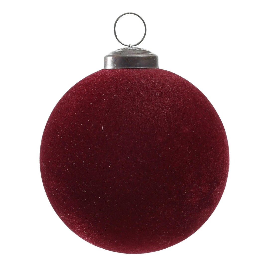 Large Heavy Glass Velvet Bauble  Dark Red Burgundy Velvet  - Etsy | Etsy (US)
