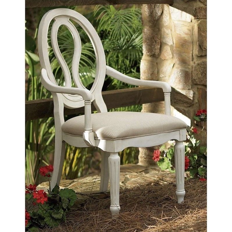 Universal Furniture Summer Hill Pierced Back Arm Chair in Cotton | Cymax Stores