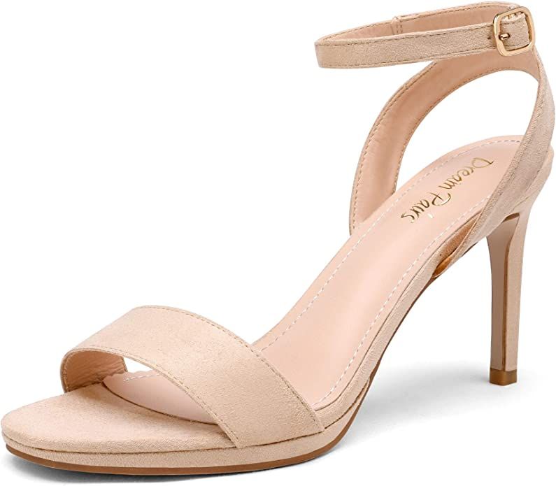 DREAM PAIRS Women’s High Stiletto Open Toe Ankle Strap Heels Dress Pump Heel Sandals | Amazon (US)