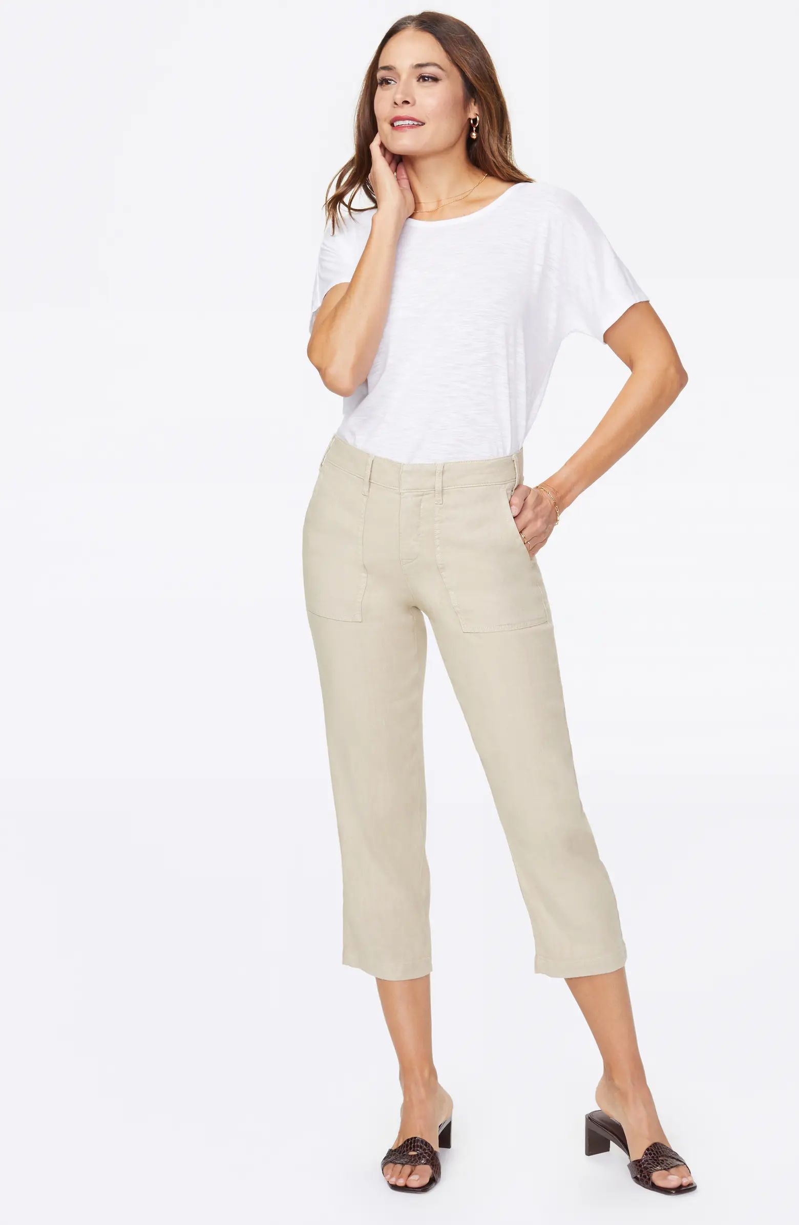 NYDJ Utility Crop Linen Blend Pants | Nordstrom | Nordstrom