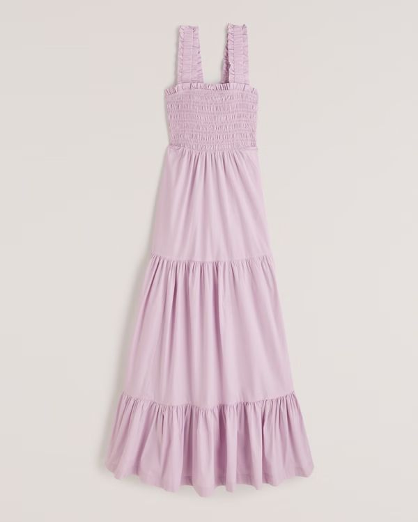 Women's Smocked Bodice Easy Maxi Dress | Women's New Arrivals | Abercrombie.com | Abercrombie & Fitch (US)