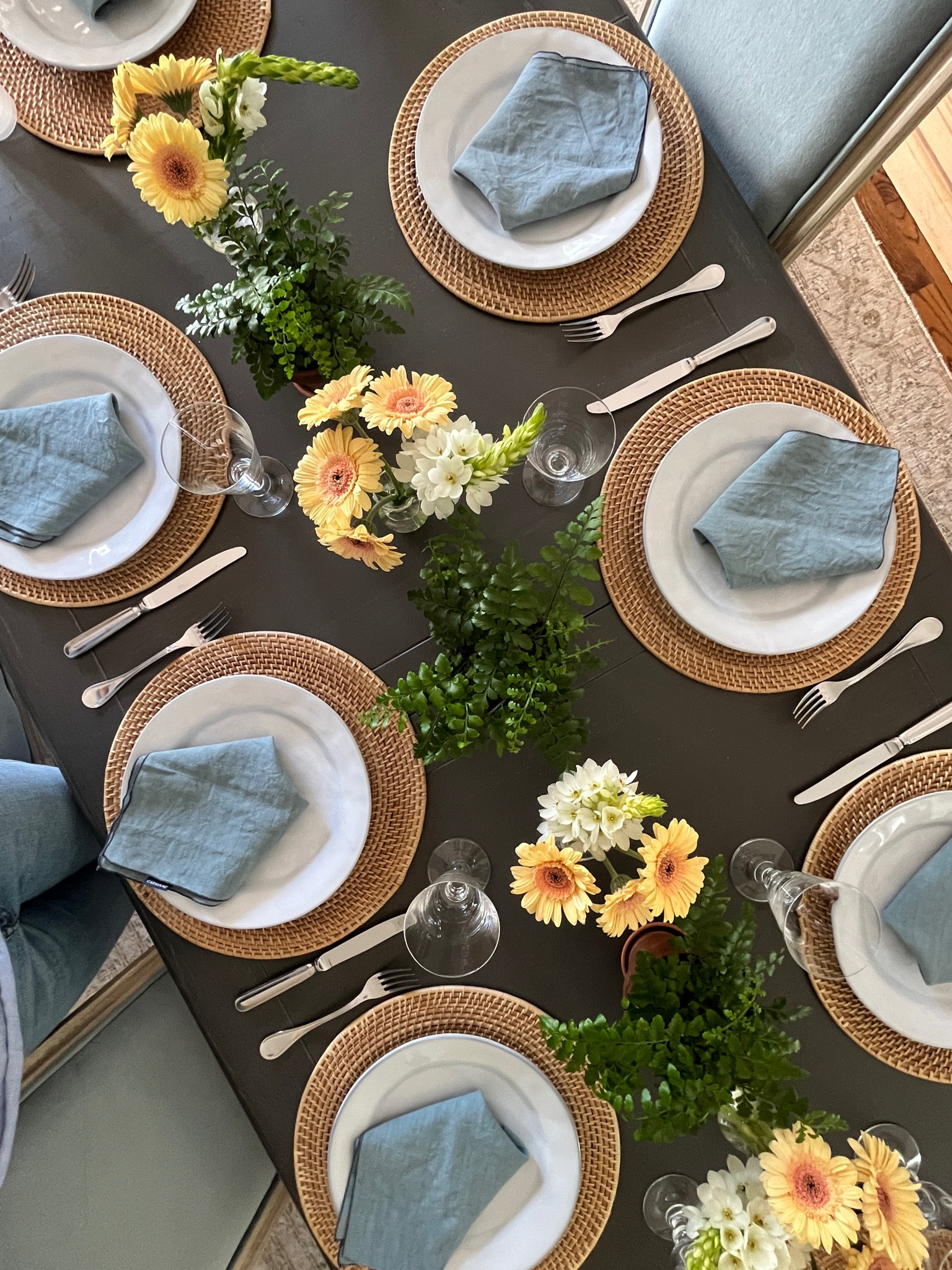 Rattan placemats and relaxed linen napkins make it simple to have friends over in an instant. 

#LTKFamily #LTKHome #LTKParties
