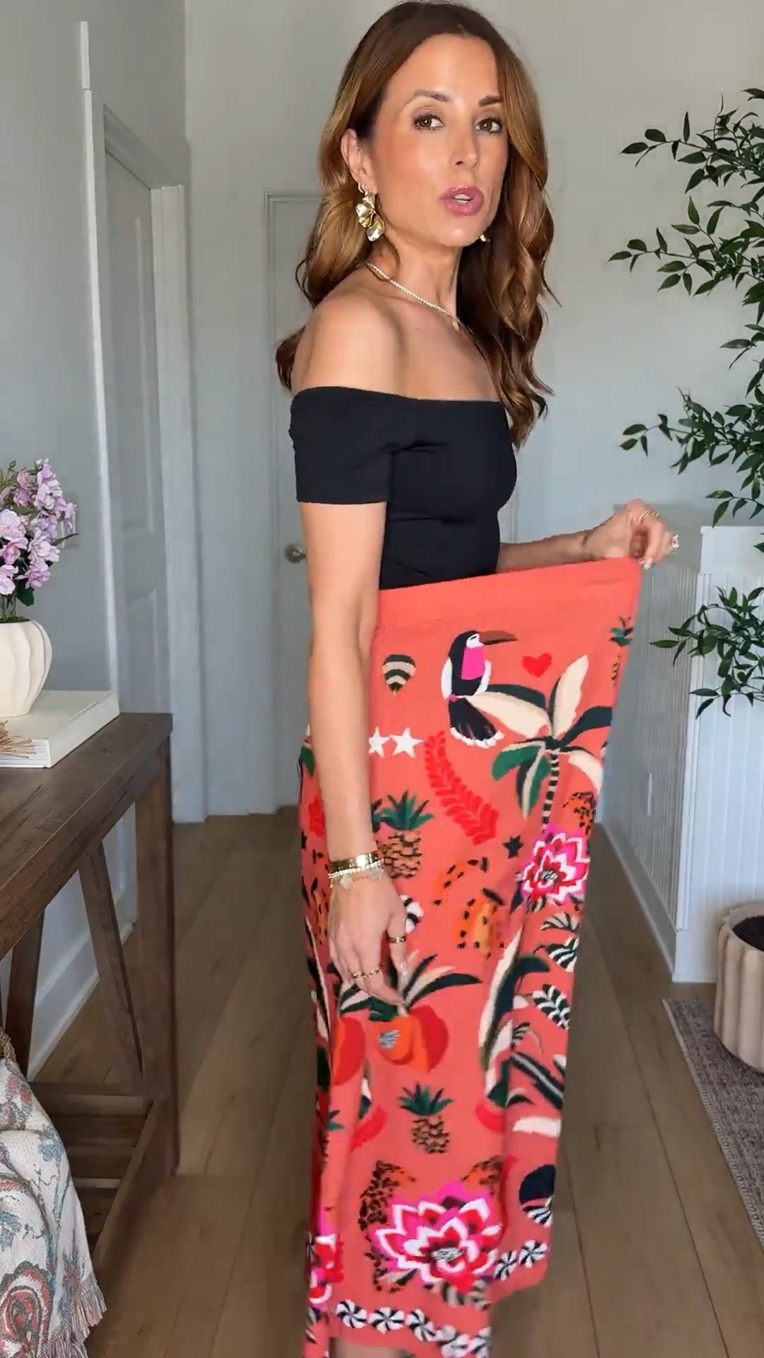 Designer inspired tropical skirt - color vermillion (sz XS). Amazon resort wear. Amazon resort outfits. Amazon vacation outfits. Amazon cruise outfits. Amazon beach vacation. Amazon summer outfits. Date night outfits. Tropical vacation. Tropical dress dresses. Tropical skirts. Matching sets. *Wearing XS in both. 

#LTKTravel #LTKootd #LTKPetite