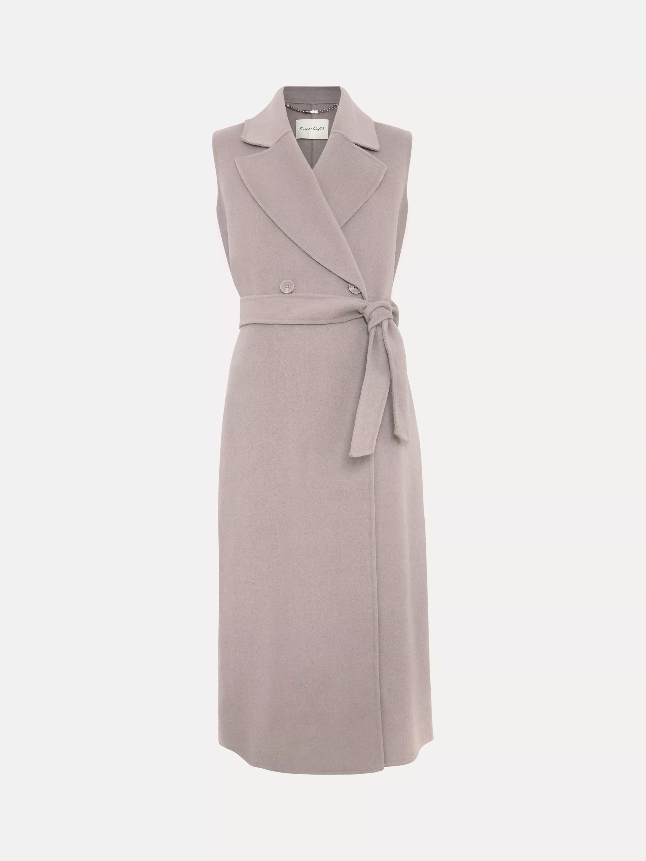 Phase Eight Darcy Wool Blend Sleeveless Coat, Stone | John Lewis (UK)