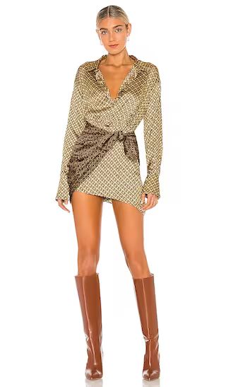 The Kamille Mini Dress in Tan & Brown Chain | Revolve Clothing (Global)