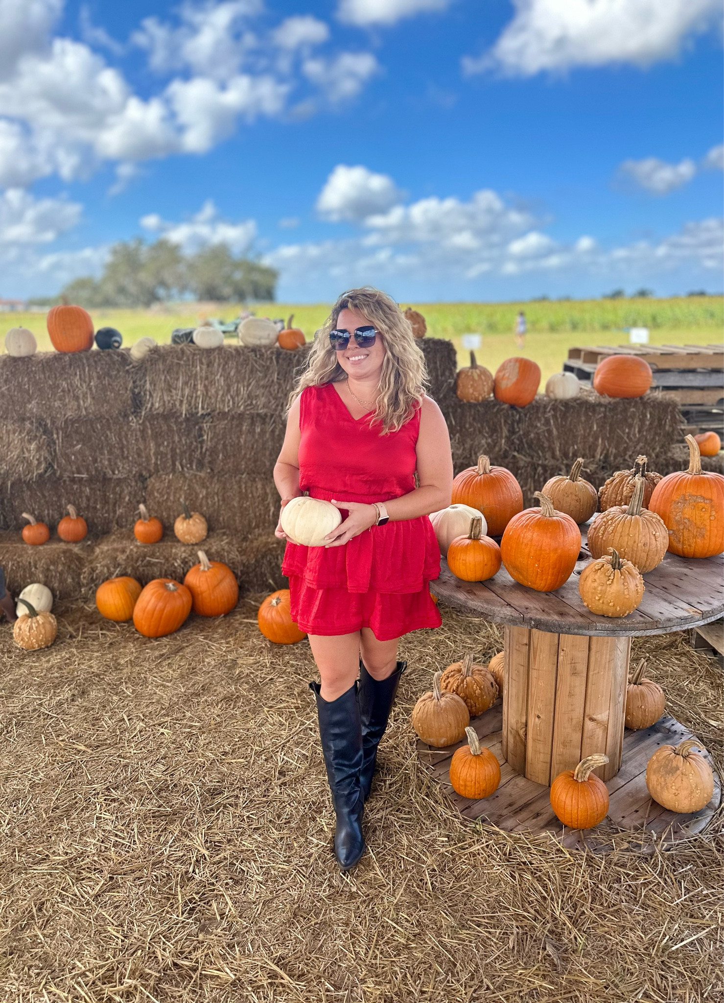 Favorite flattering tiered red dress perfect for a Florida girl in the holiday season.

Fall dress
Winter in Florida
Fall in Florida
Red dress
Silk dress
Tiered dress
Midsize dress
Winter dress
Fall outfit 
Midsize style
Midsize fashion 
Midsize outfit
Layered dress
Pumpkin patch dress

#LTKSeasonal #LTKHoliday #LTKfindsunder100